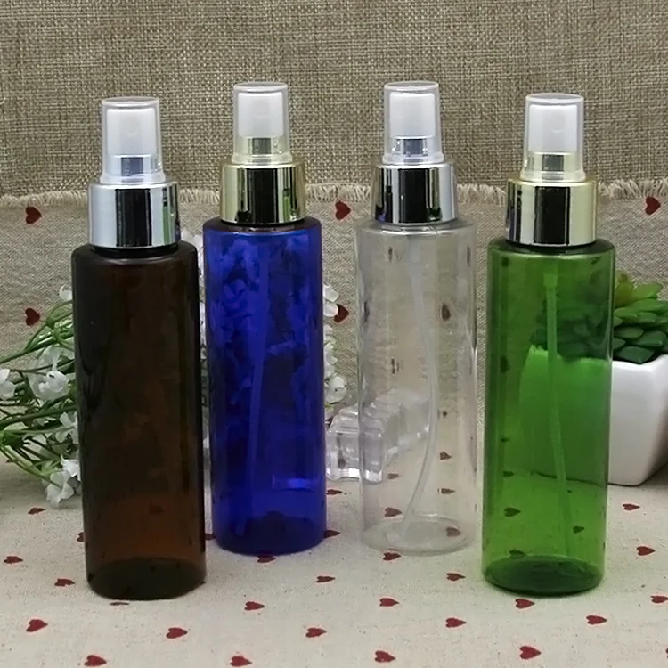 
Wholesale cosmetic packaging 100ml 150ml 250ml 500ml PET plastic perfume spray bottle with gold silver mist pump cap 
