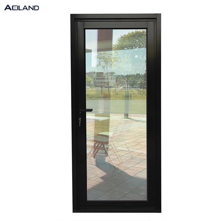 Aluminium black french door exterior shopfronts design inward open for commercial building