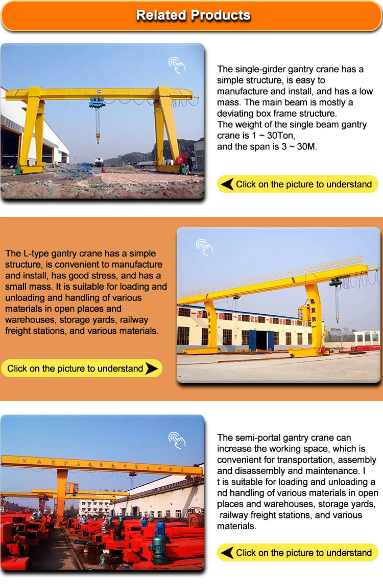 10Ton Single Girder Gantry Crane Lifting Marble Granite