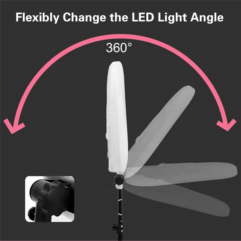 NEW! 18 inch heart Ring Light with Remote Control and Stand Holder carry bags Makeup LED Ring Lights kits 96W 18inch
