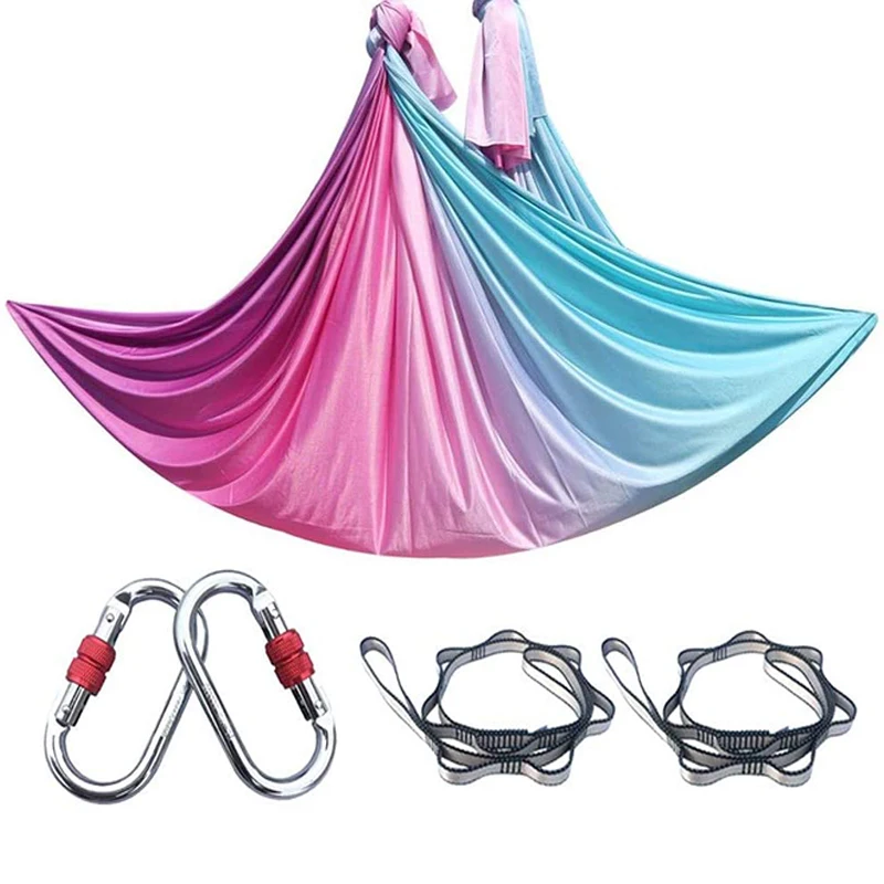 

Aerial Hammock Set with Daisy Chains and Carabiners Gradient Anti-Gravity Swing Kit for Antigravity Yoga Inversion