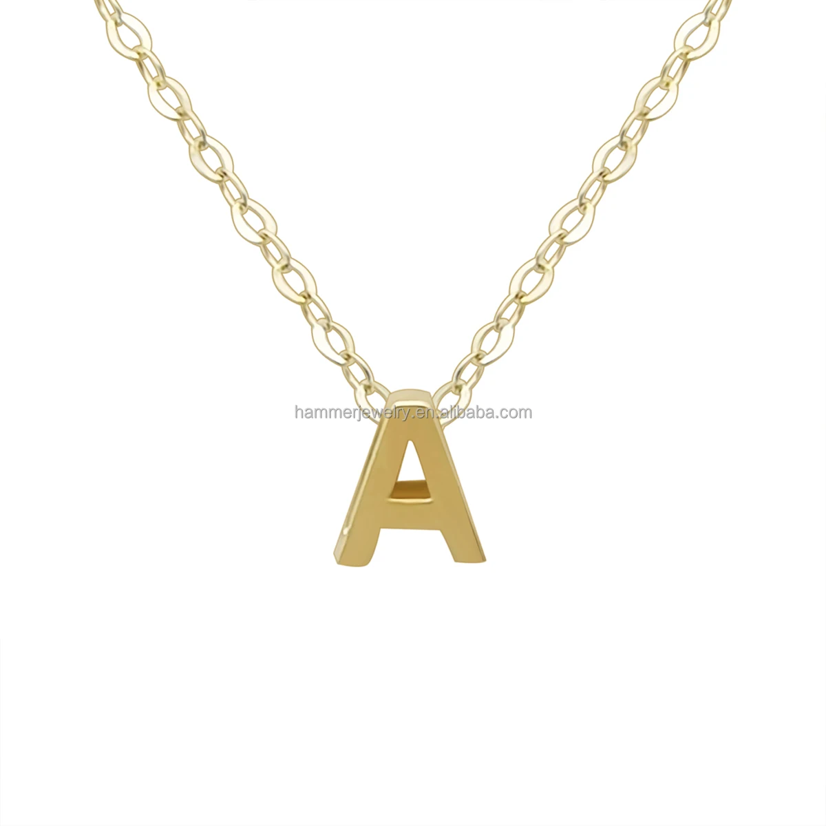

Personalise Fashion Jewelry Initial Collection Letter 9k 14k 18k Soild Gold Letter Necklace