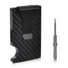 Tend&ecirc;ncia Dos Homens de Fibra de Carbono Carteira, Carteira de Slim & RFID Bloqueando Carteira Bolso Frontal, Carteira Port&aacute;til Atacado