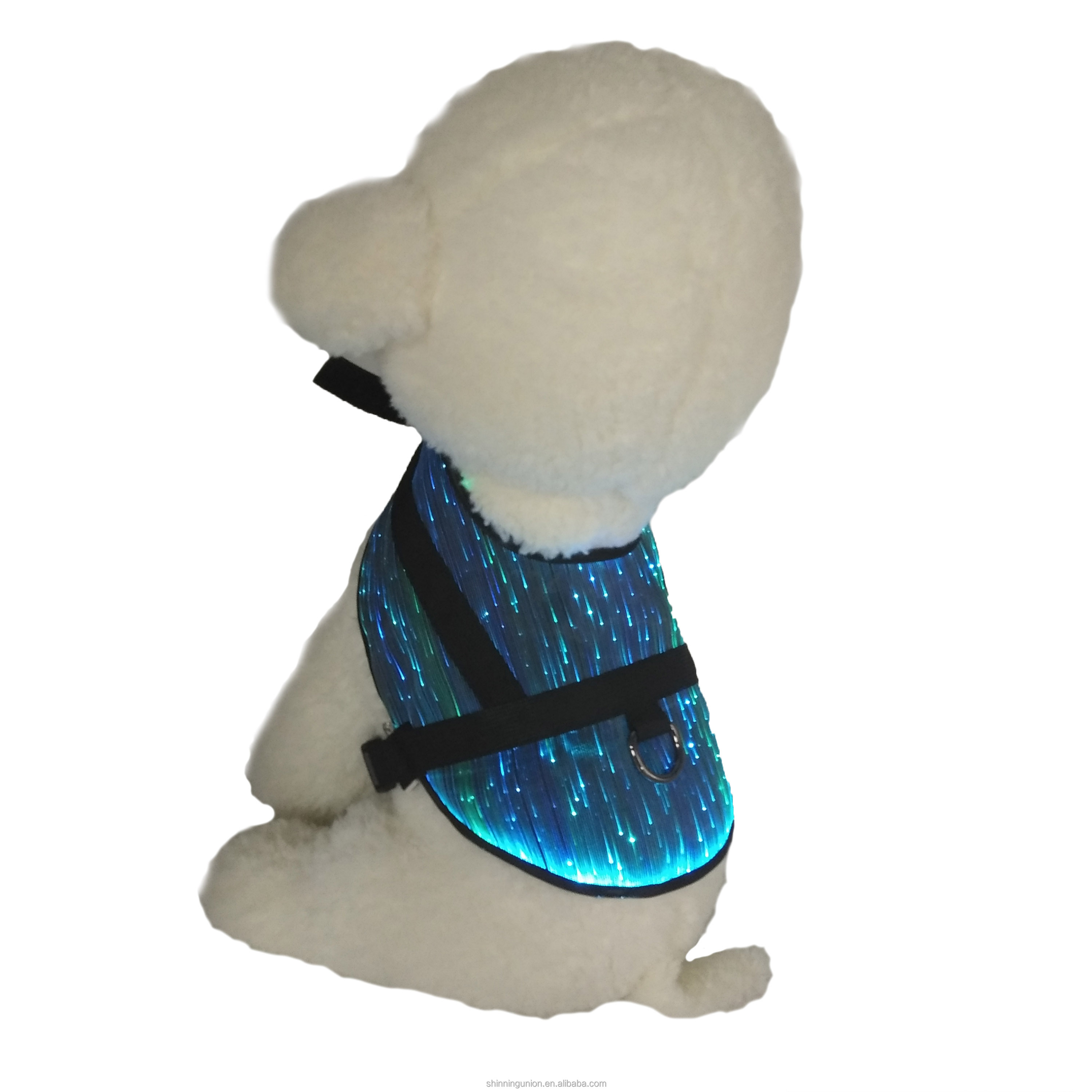 

LED Dog Clothes Rechargeable Pet Apparel LED Fiber Light Up Dog Harness Vest