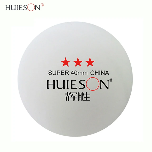 

HUIESON 100pcs/bag OEM Custom Printing Logo  High-Quality Celluloid 3 Star Ping Pong Table Tennis Ball