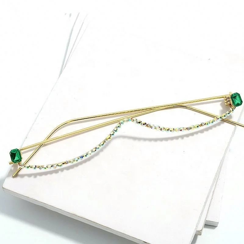 Wholesale 2020 Hot Selling Fashion Luxury Metal Frames Diamond Eye Glasses Women Rhinestone Eyeglasses Frames