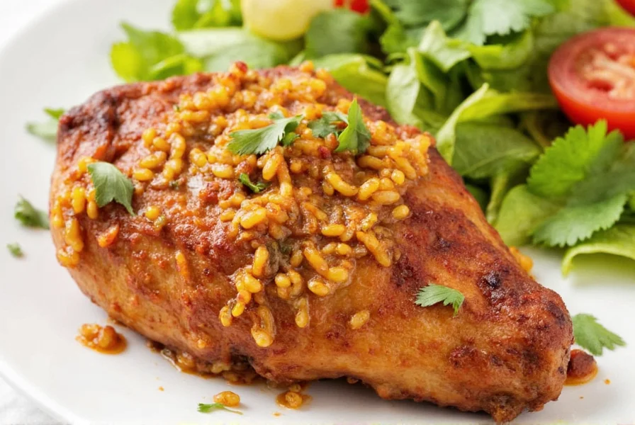 Homemade chicken marinade in glass jar