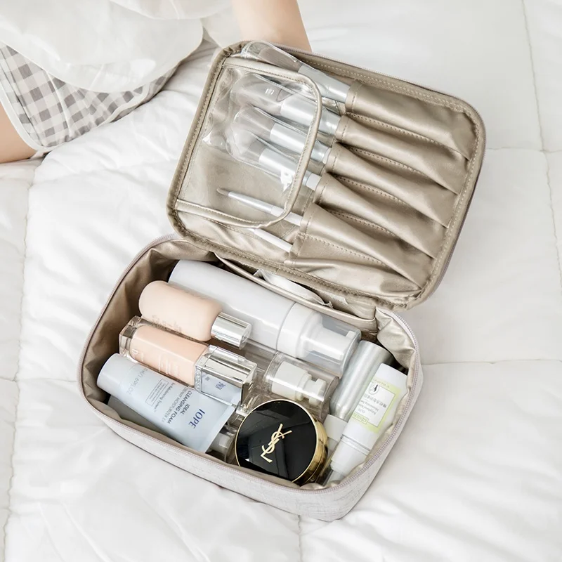 

Hot Sell Polyester Waterproof Makeup Logo Customized Travel Cosmetic Bag