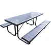 Polyester powder coated outdoor metal picnic table set