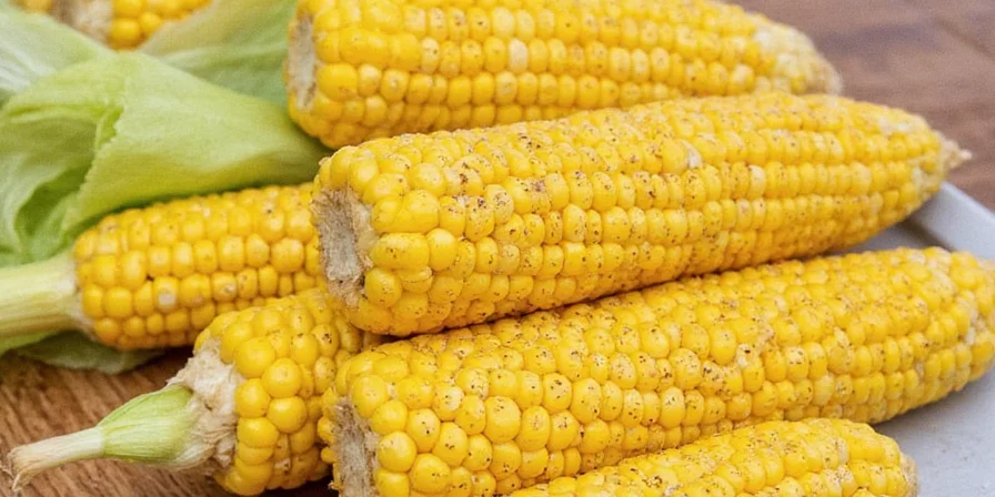 Corn being fire roasted over open flame