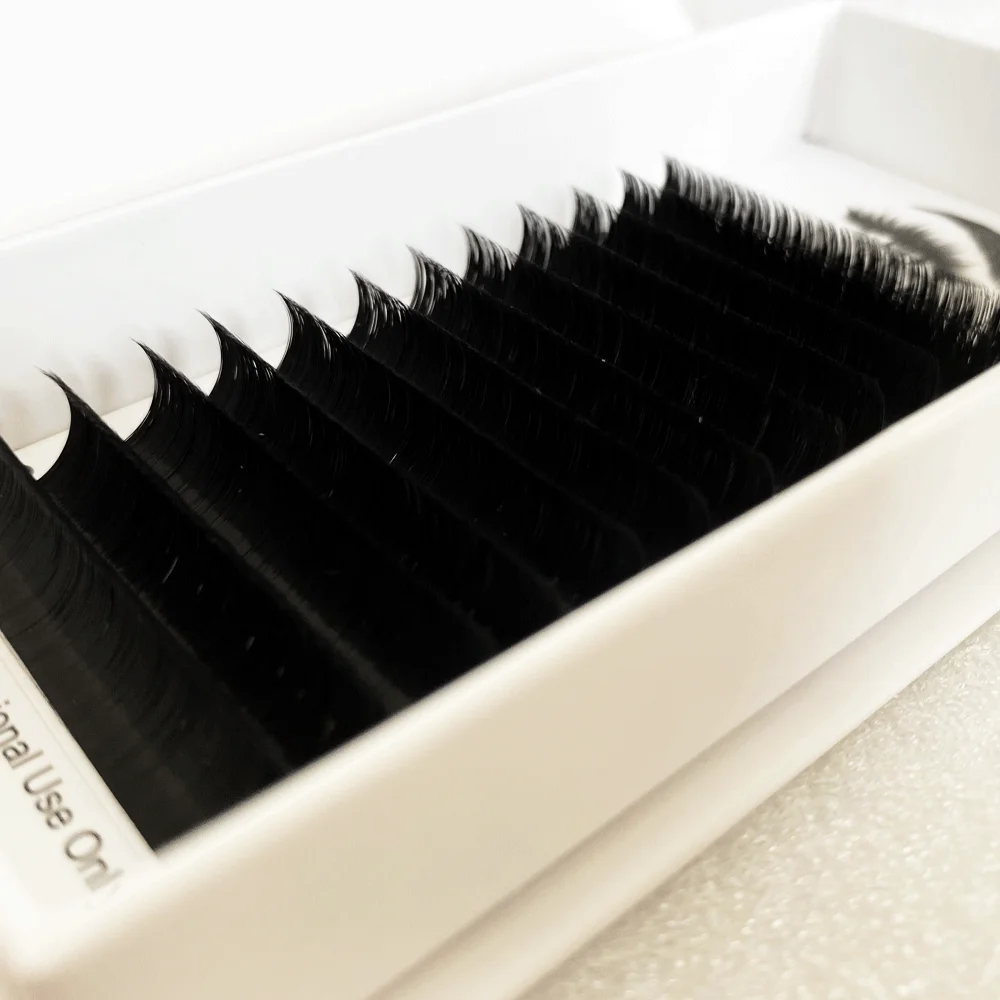 

custom logo classic eyelash private label 8-25mm las supplies Silk Faux Mink volume cashmere lash extension tray, Natural black