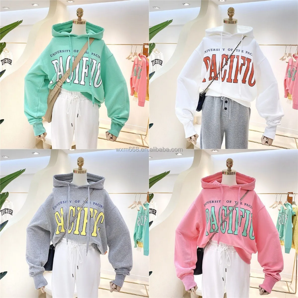 

Wholesale women fall winter hoodie cartoon print sweatshirt polar wool wild in the new women's hoodie sweater