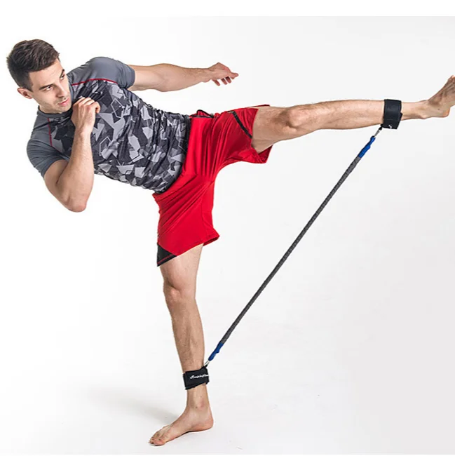 

Wholesale Pure latex Vertical Resistance Bands Foot Bounce Vertical Jump Trainer Boxing Resistance Band, Blue, red, black, yellow, pink, or custom color