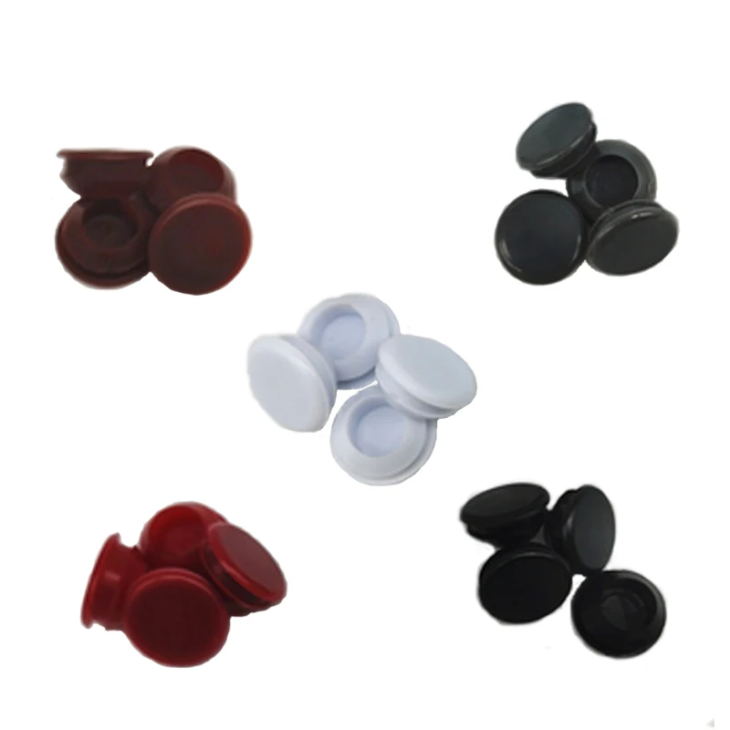 

10 Stuks Ronde Plastic Soft Cover Meubels Panel Gat Plug Boren Schroef Meubels Gat Plug Anti-Diefstal Deur Gat, Black, white, dark gray, brown, red-brown.