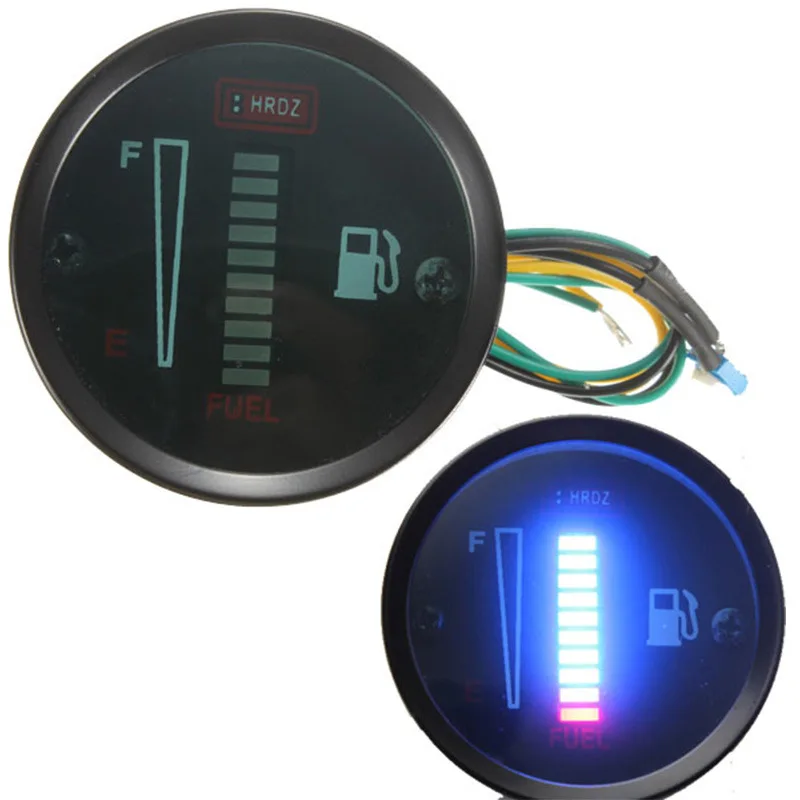 52mm electrical digital fuel level gauge car meter white led light back rim automotive gauges 12V for universal boat car