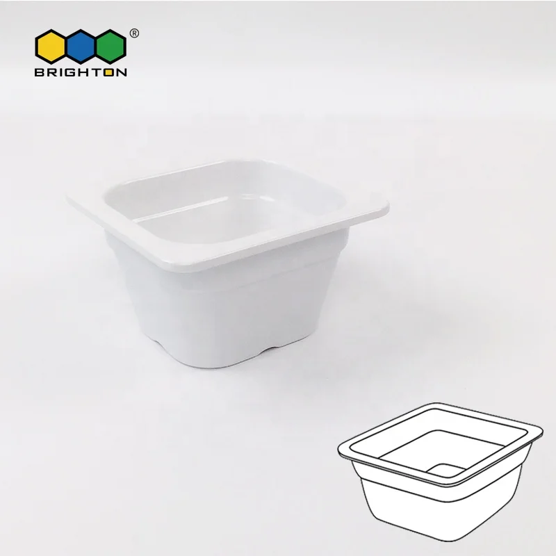 
100mm 1/6 GN Pan 100% high grade melamine EU regulation approved deeper food containers for catering 