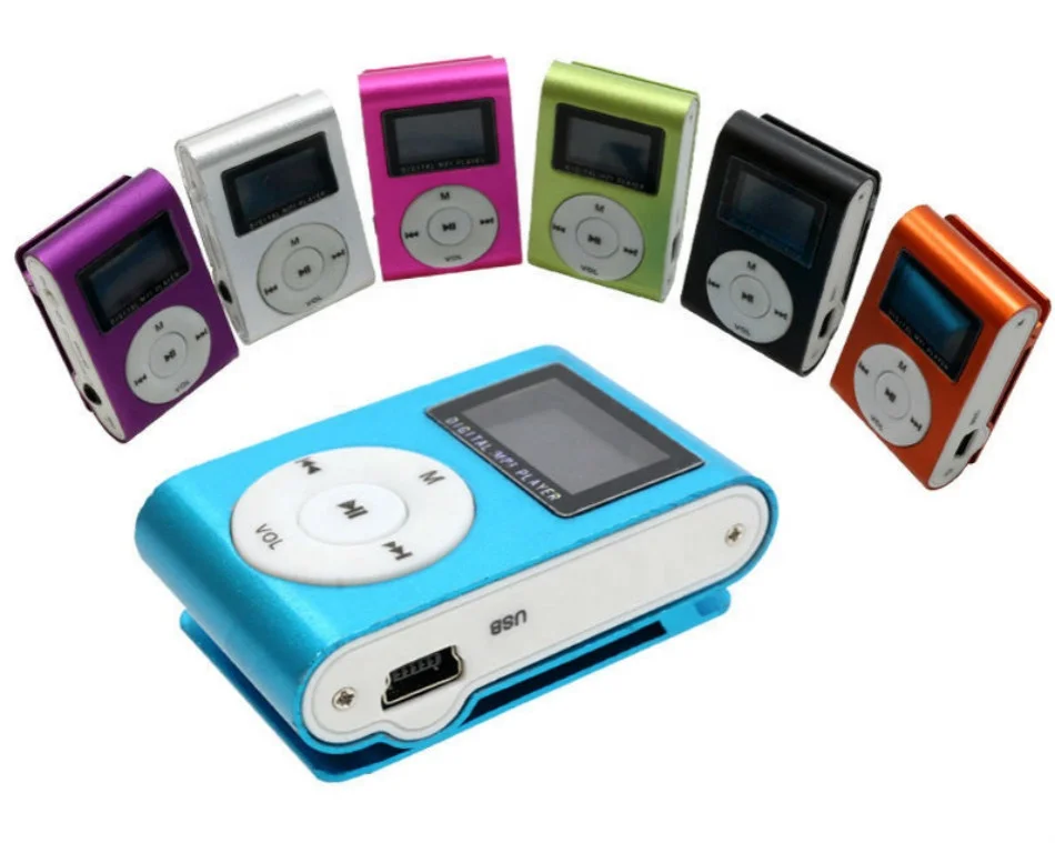 

Mini Metal Clip Portable Digital MP3 Music Player 1.8 inch LCD Screen Support TF Card with 3.5mm Headphone Jack