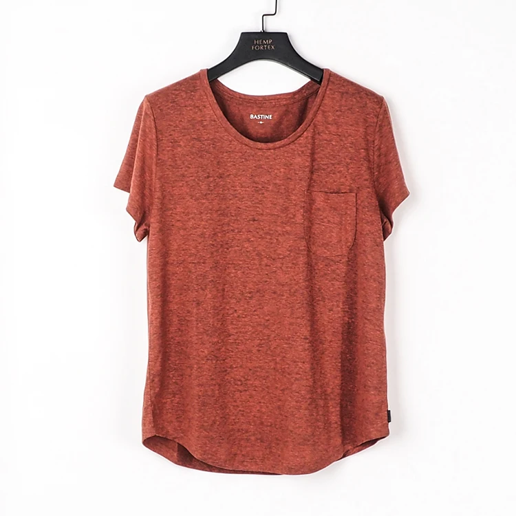 

Hemp Recycled Polyester Lyocell Fabric Women's T-shirt (BST016) Gots Certified Hemp Textile Products Organic Cotton T Shirt
