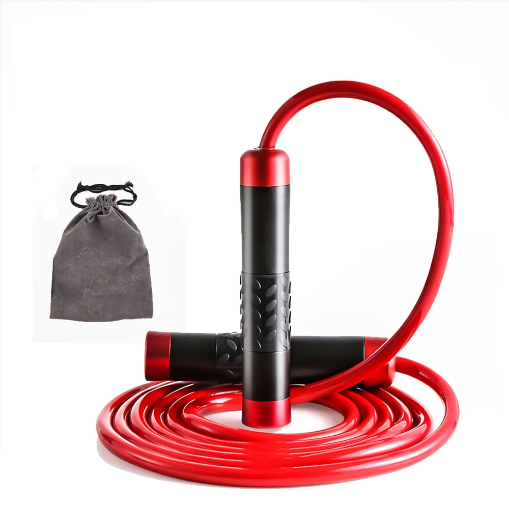 

custom logo Silicone antiskid aluminium thick 9mm pvc heavy rope skipping jump with bag weighted skipping rope heavy for workout, Customized color
