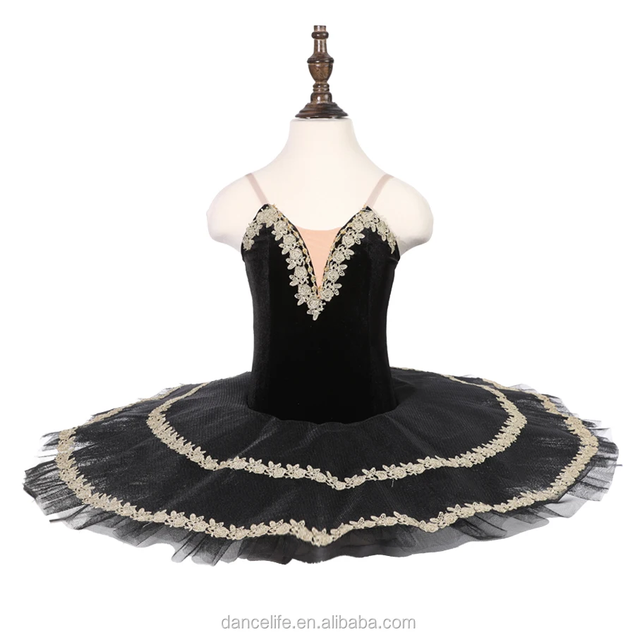 

CP057 Danfu child classical ballet dancewear stage dress tutu for girls black ballet tutu girls western dance costumes