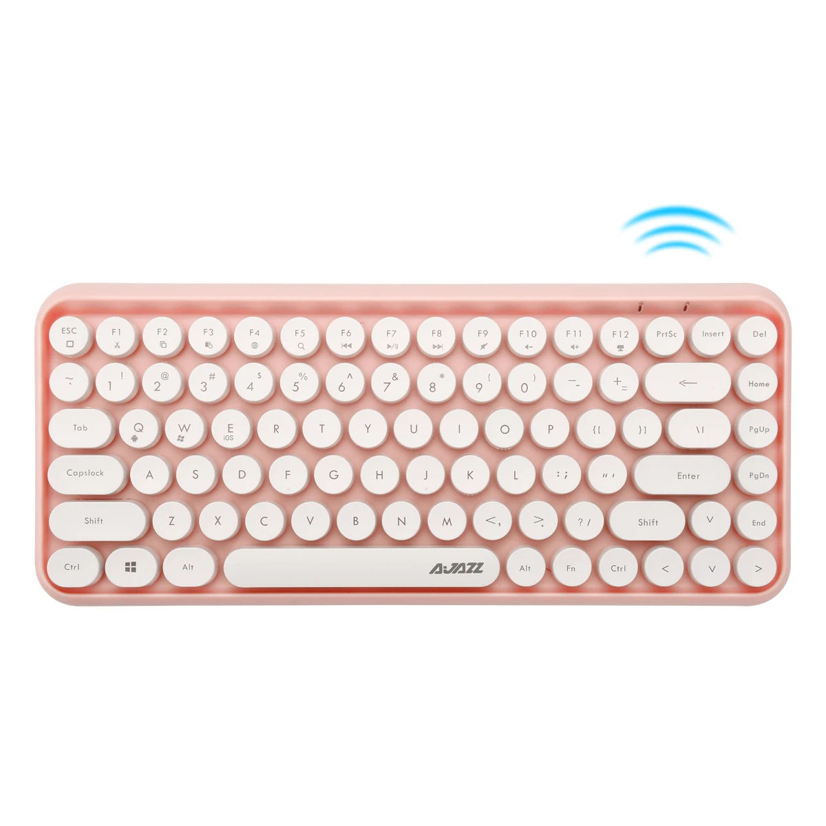 

Hot Sale AJAZZ 308I 84 Keys BT Wireless Keyboard Retro Typewriter Round Keys FCC
