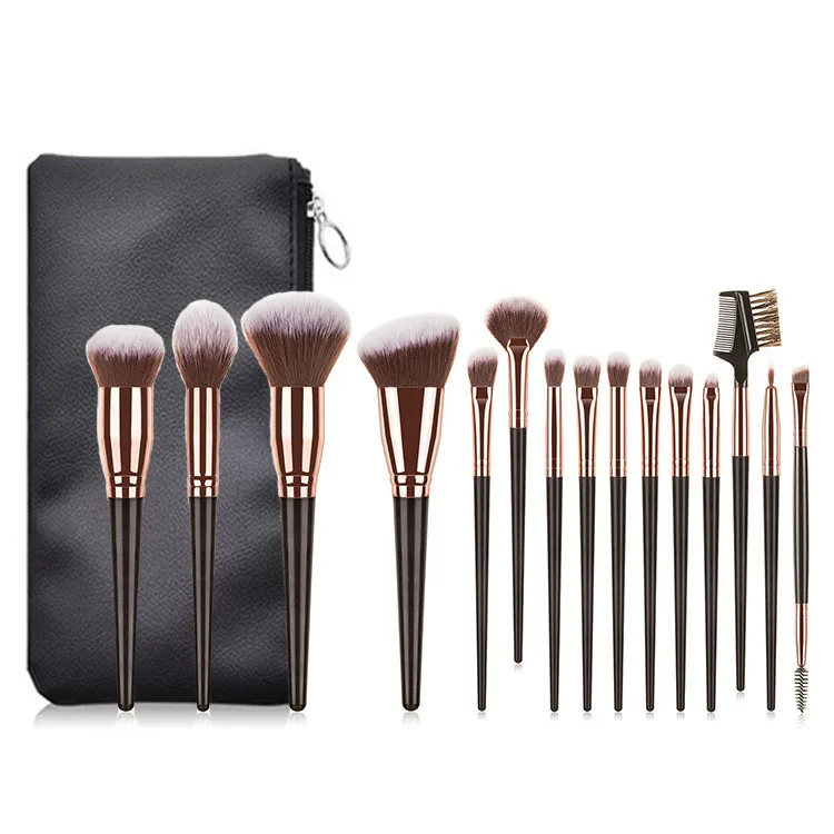 

7pcs/10pcs/15pcs Professional Makeup Brushes Set Kits Cosmetic Black Private Label Logo Custom Makeup Brush Set