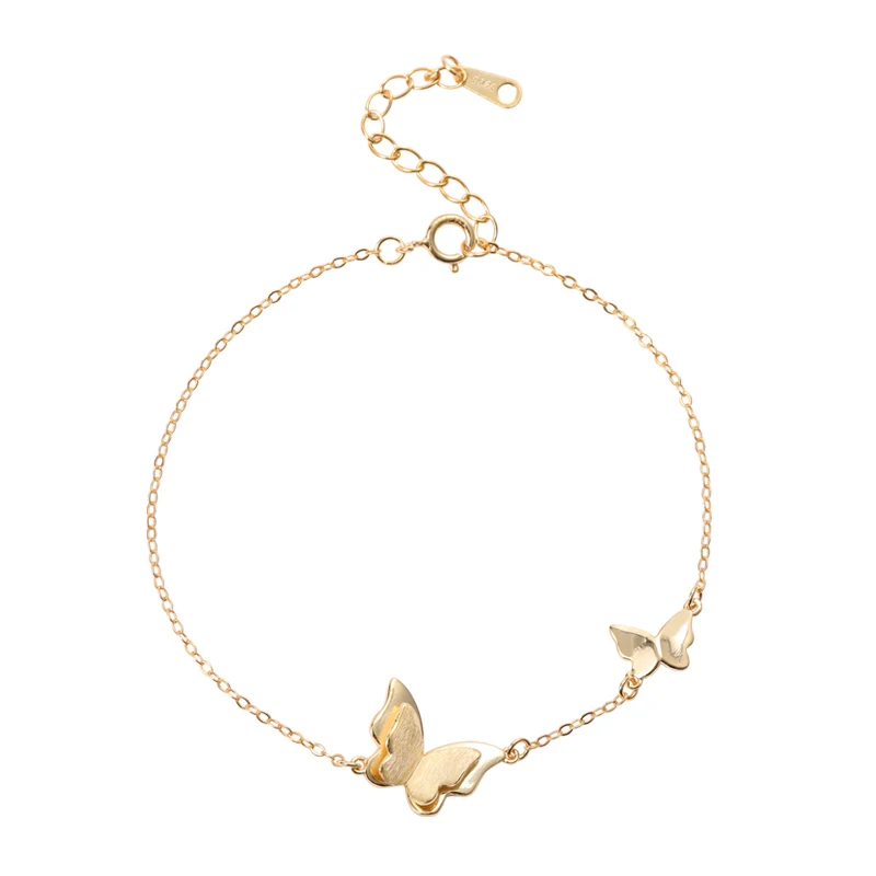 

Trending Fashion Women Bracelets 925 Sterling Silver 18K Gold Plated Butterfly Charm Bracelet