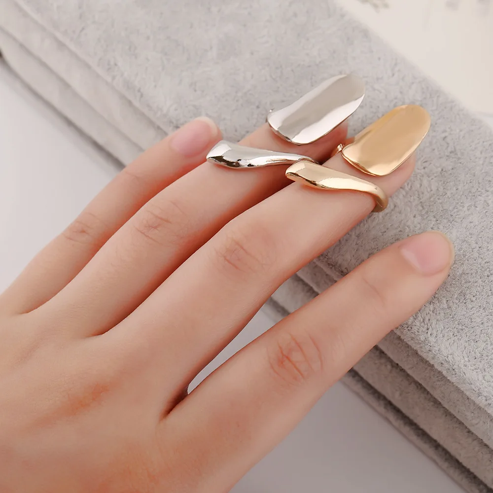 

Zinc Alloy GOLD/Silver Jewelry Knuckle Adjustable Open Finger Women Nail Ring