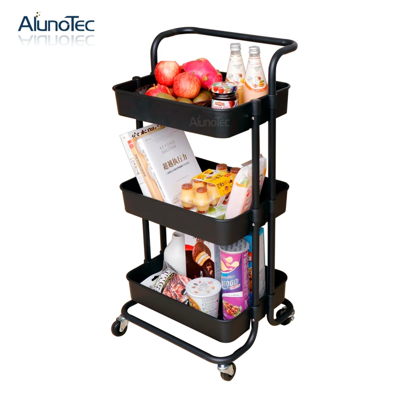 
3 Tier Movable Organizer Kitchen Home Storage Rack Utility Rolling Trolley Cart  (62265964989)