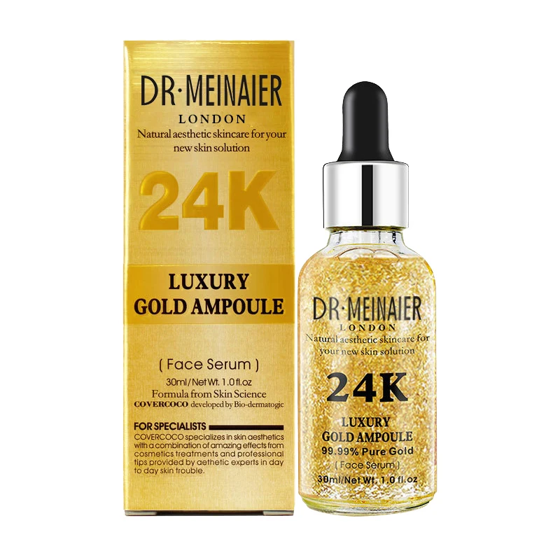 

24K Gold Luxury Face Serum Ampoule whey protein whitening firming moisturizing Anti Aging Skin Care Solution