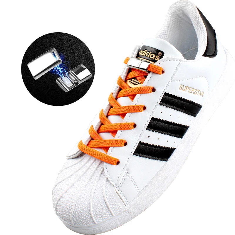 

ew upgrade Magnetic Shoelaces Elastic No tie Shoe laces Colorful Quick Shoe Laces Kids Adult Sneaker Lazy Shoelace