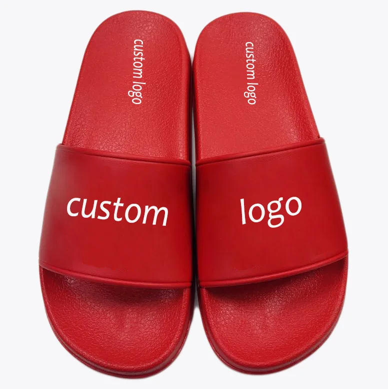 

KED logo lady custom slide sandal plus size Pvc Blank made printed men's sandals slippers, Mutiple colors