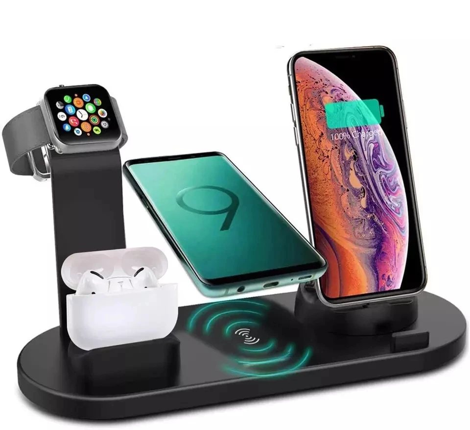 

Muti function 6 4 3 In 1 Wireless Charger Watch Holder Earphone Charging 15w Universal Charger for iPhone AirPods for Samsung