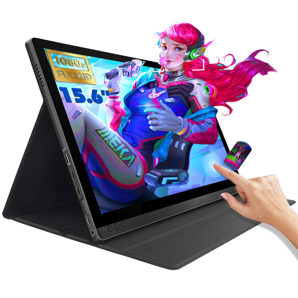 

monitor gamer 1080P usb c touch screen ips portable monitor 156 battery powered for laptop ps5 and other game accessories