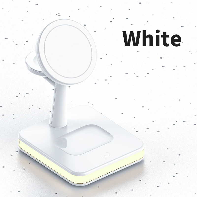 

25W PD 3 in 1 wireless charger stand phone With Desk Lamp Wireless Charger, Black white
