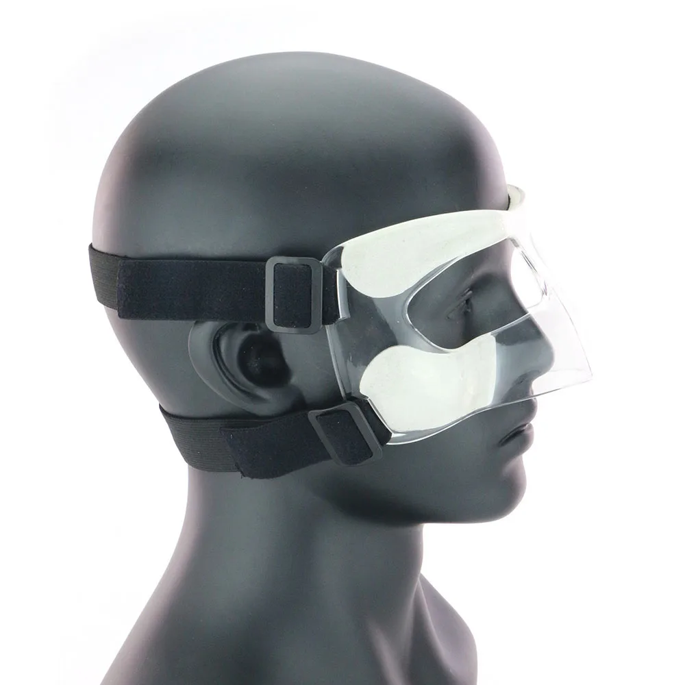 

Basketball Nose Guard Adjustable Straps with Sponge Pad Protection from Impact injuries to Nose and Face, Clear