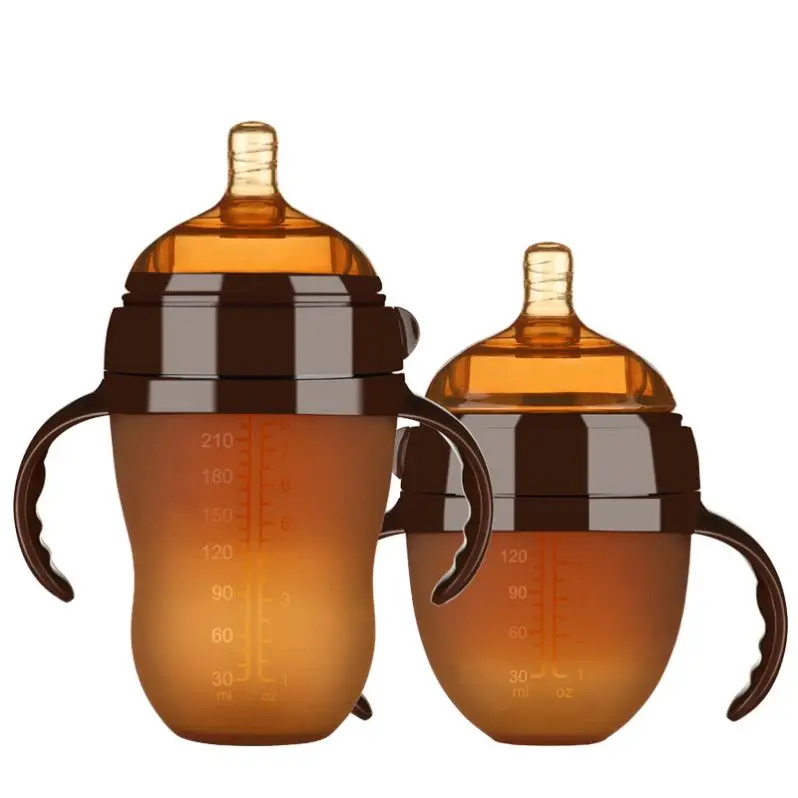 

Portable Custom Logo Safety Food Grade Dispenser Food Pouch Silicone Baby Feeder Feeding Bottle, Brown