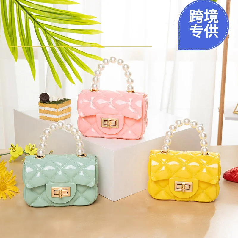 

Latest Fashion Pearl Handle Chain Candy Colors Mini Purse Women Handbag For Girls Small Jelly Shoulder Bag