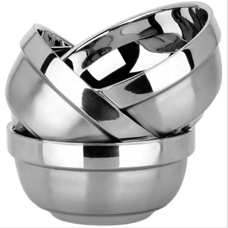 

Stainless steel bowl salad bowl soup bowl set, Silver