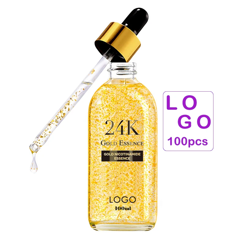 

Private Label Moisturizing 24k Skin Care Facial Serum, Nicotinamide Anti aging Repairing Collagen Whitening 24k Gold Face Serum