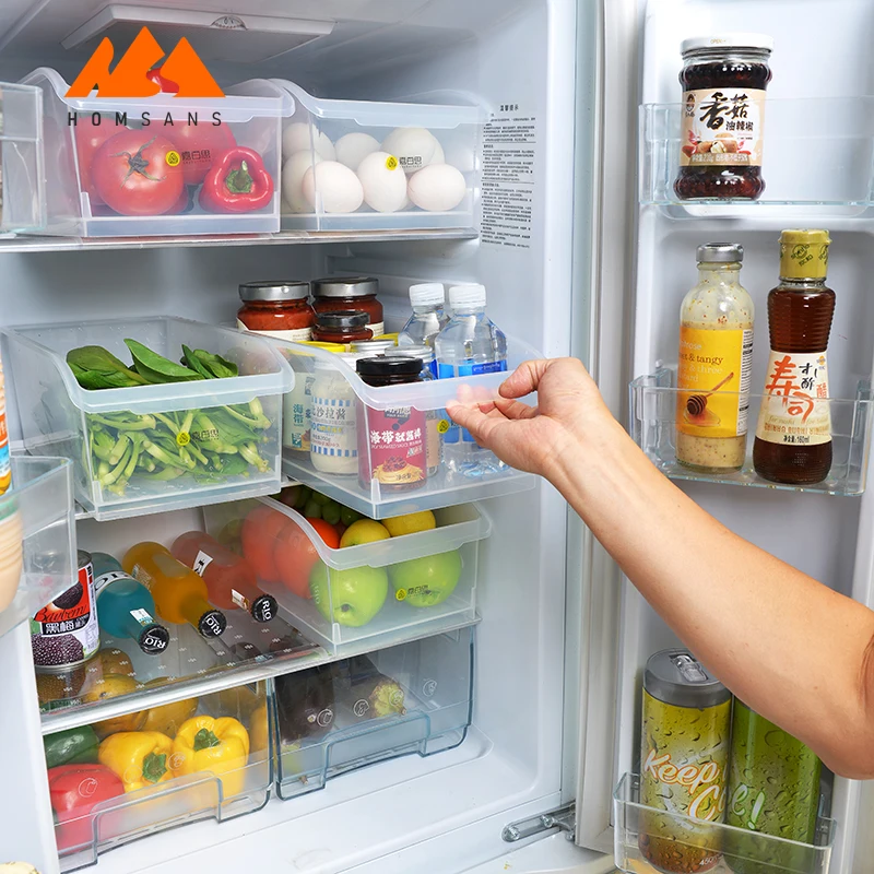 

Fridge Refrigerator Organizer Bins Freezer Stackable Food Containers Bpa Free Drawer Organizers Plastic Storage Bin, Clear