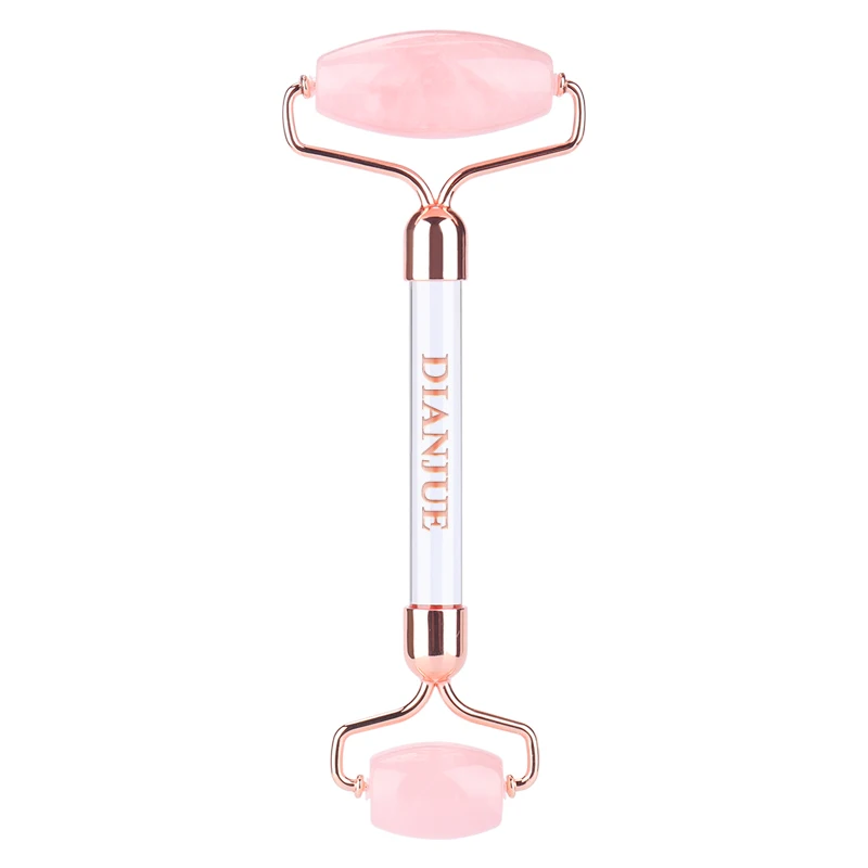 

New Arrival Patent 100% Real Natural Pink Crystal Jade Roller For Face Lift Facial Massage Roller Rose Quartz Jade Roller, Optional