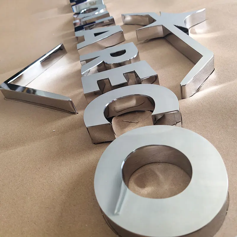 

Small Silver Mirror Electroplating Alphabet Letter 3D Metal Advertising Letters Sign For Shop Logo Signage