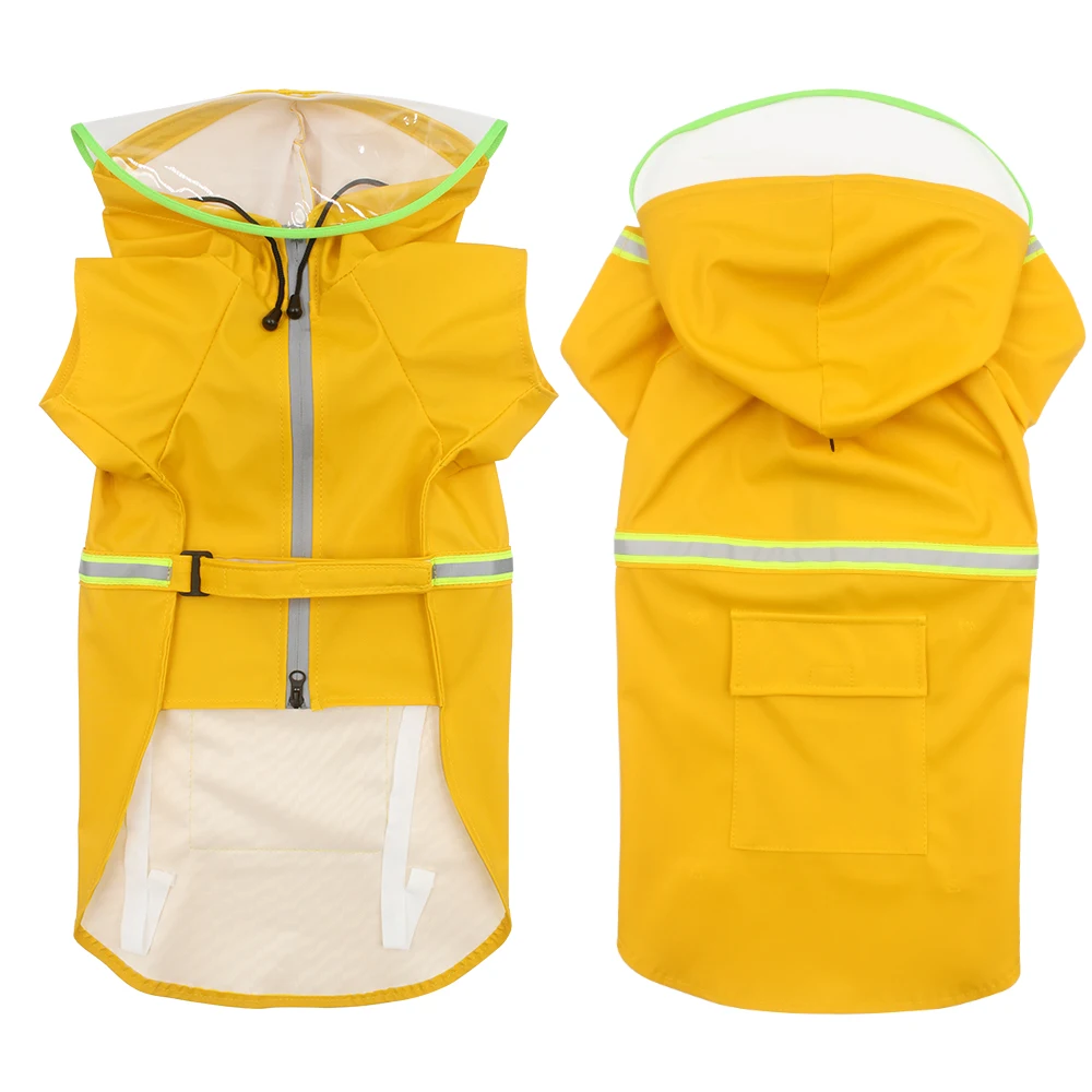 

Cross-border new pet raincoats big dog transparent strap poncho and raincoat