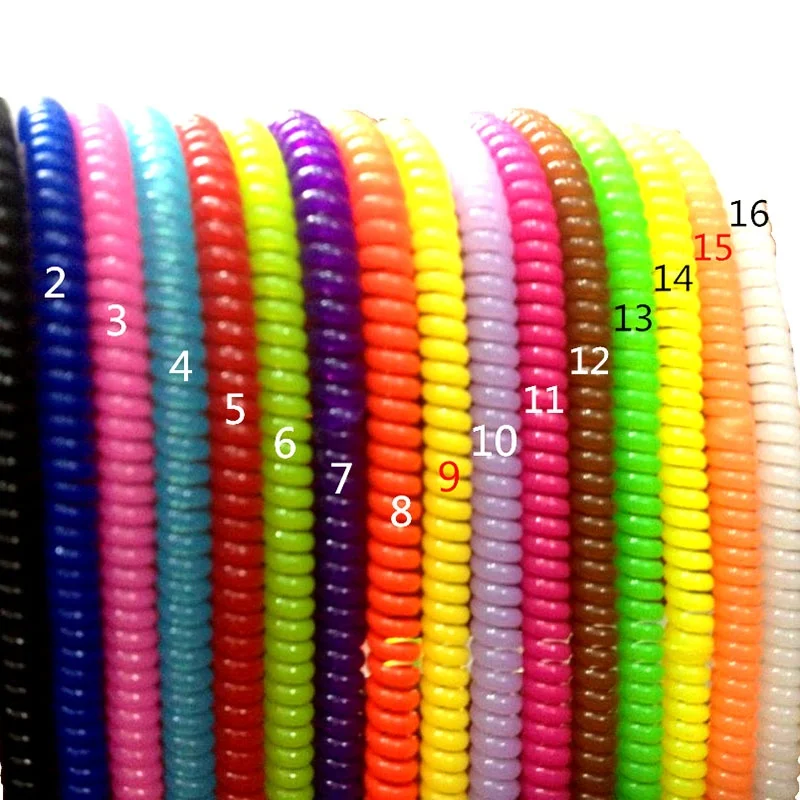 

Genya Fashion long plastic telephone line hair ties solid colorful long bracelet, Solid color