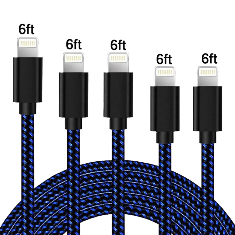 

Free Shipping 6ft/2m Braided Micro USB Data Cable Fast Charging Cable USB for Cable Charger iPhone, Grey