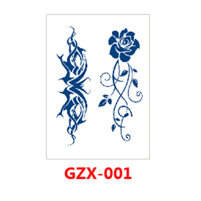 

GZX 001-100 wholesale juice tattoo sticker vending custom body arm skin tattoo sticker sexy permanent tattoo sticker, Cmyk