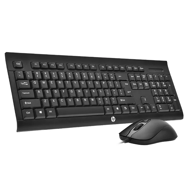 

KM100 wired keyboard and mouse set desktop laptop computer universal game office home business external USB keyboard mouse combo, Black