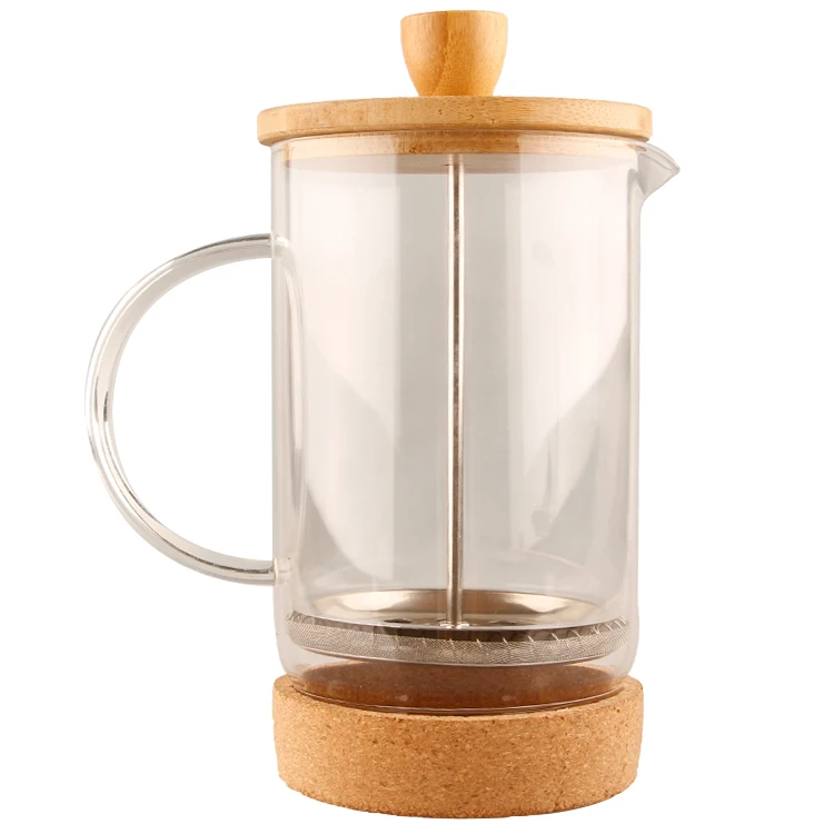 

27oz coffee maker High Borosilicate Carafe Durable Bamboo Handle, Clear