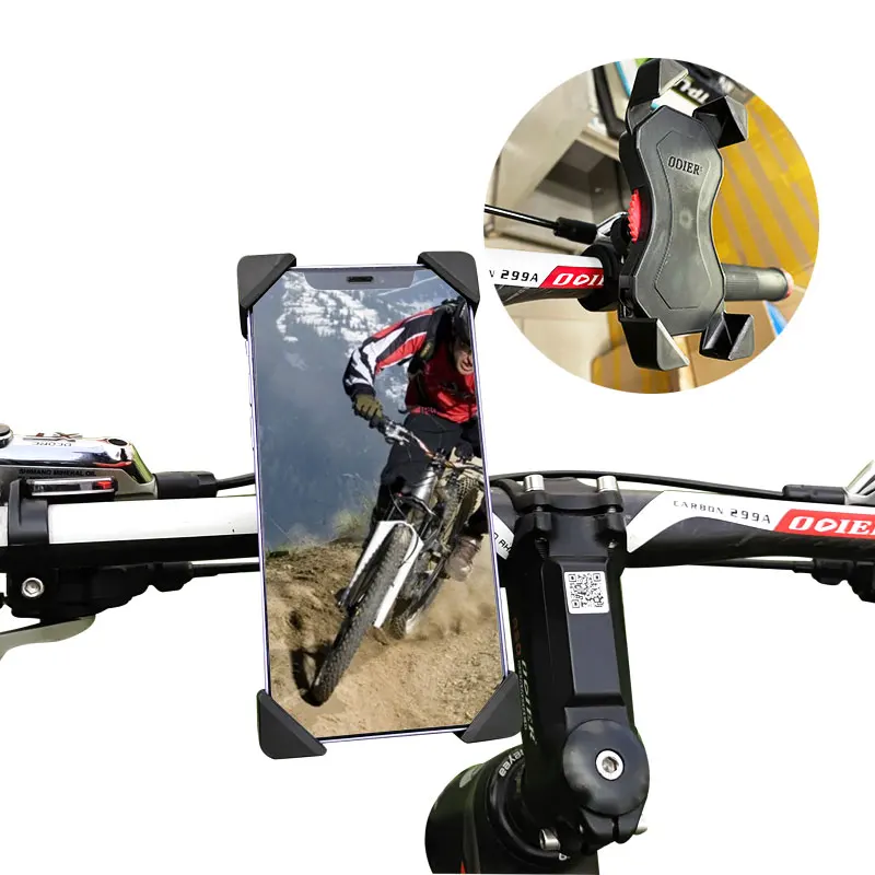 

Bicycle Motorcycle Handlebar Mount Phone Holder Bike Cellphone Holder ABS PC Nylon 360 angle adjustable mobile phone mount